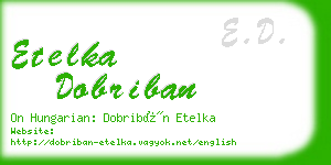 etelka dobriban business card